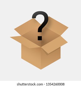 Mystery Box Icon .  Secret Box With Surprise Inside . 