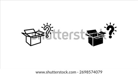 Mystery Box Icon Sheet Multiple Style Collection Isolated Vector
