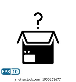 mystery box icon in solid style isolated on white background. EPS 10