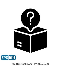 mystery box icon in solid style isolated on white background. EPS 10