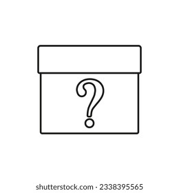 Icono de la caja de misterio. Vector. Estilo de línea.