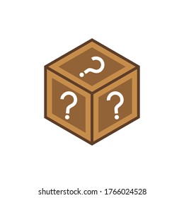 Mystery box icon vector. random loot box flat vector icon for games and apps.
