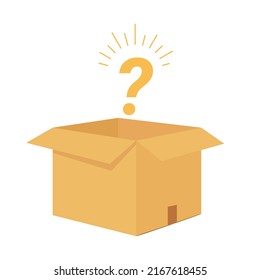 mystery box illustration isolated on white background