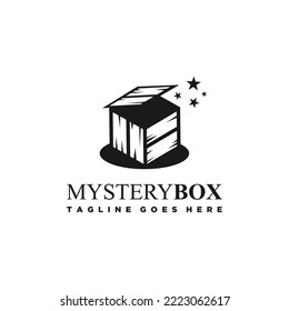Diseño vectorial del logotipo de caja misteriosa