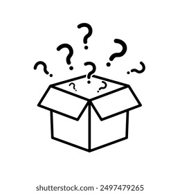 Mystery box outline icon. Clipart image isolated on white background