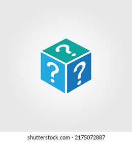 Mystery box or random loot box flat vector icon for games and apps