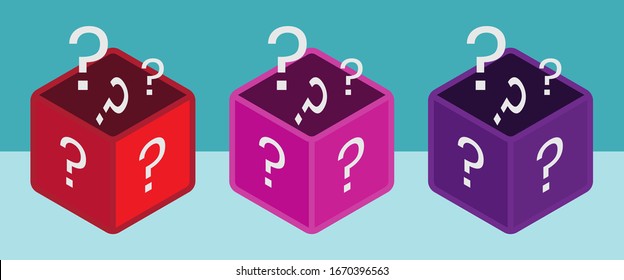 Mystery Box Or Random Loot Box And Gift Box With Line Art Vector Icon For Games And Apps