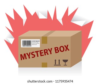 mystery box, ripped paper 