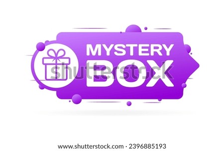 Mystery box sign. Flat, purple, gift box icon, mystery box sign. Vector icon