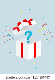 Mystery box vector illustration.