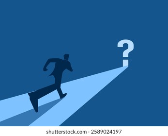 Mystery, Businessman running to the door icon question