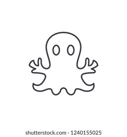 Mystery cast line icon concept. Mystery cast vector linear illustration, symbol, sign