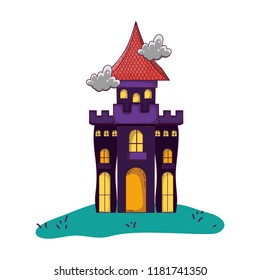 mystery castle with scary architecture style