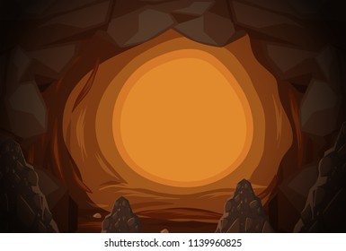 A mystery cave hole illustration