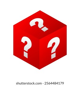 Mystery competition box. gift question icon. Vector illustration