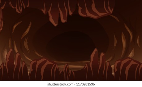 A mystery dark cave illustration