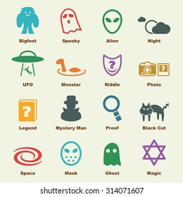 mystery elements, vector infographic icons