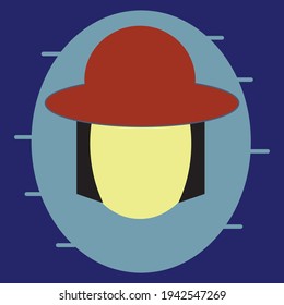 Mystery face with a red hat