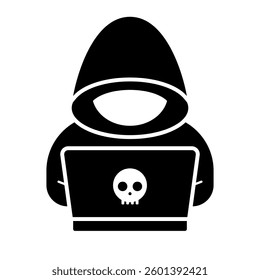 Mystery hacker silhouette icon. Vector.