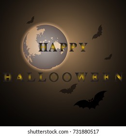 Mystery happy halloween moon night, stock vector