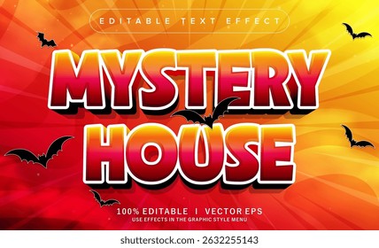 mystery house vector text effect with modern style design