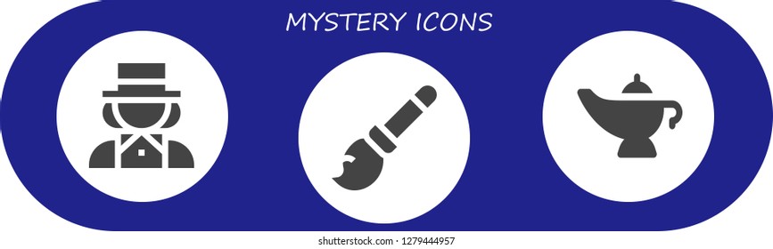 Mystery Icon Set 3 Filled Mystery Stock Vector (Royalty Free ...