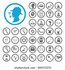 Mystery icons set. Illustration EPS10
