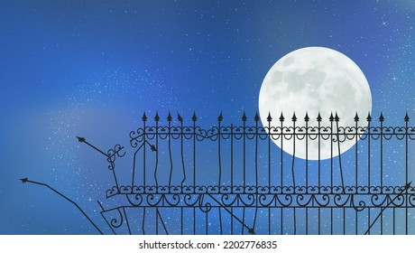 Mystery iron fence and nice sky design