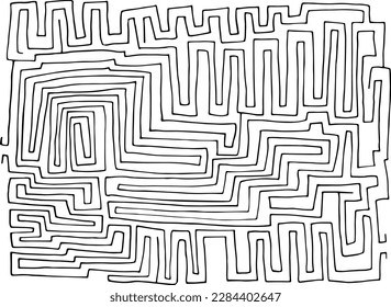 Mystery labyrinth. Abstract labyrinth. Vector illustration.
