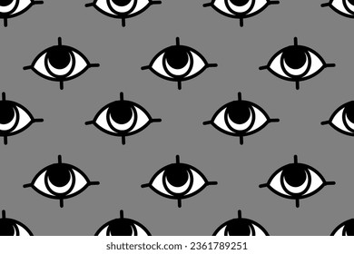 Mystery magic wise eyes. Trendy, stylish, fashionable, seamless vector pattern for design and decoration.