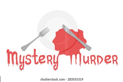 Mystery Murder Dinner Event Eps10 Vector Illustration