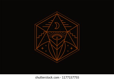 Mystery occult eye symbol