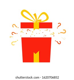 Mystery prize gift box icon. Clipart image isolated on white background