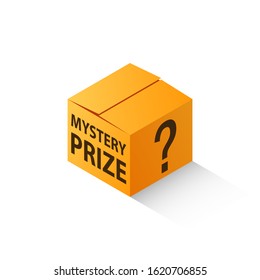 Mystery Prize Isometric Box. Clipart Image Isolated On White Background