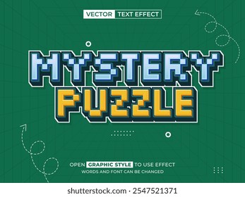 mystery puzzle editable text, font effect, 3d text for title