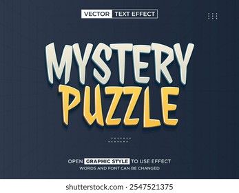 mystery puzzle editierbarer text, schriftart effekt, 3d text für titel