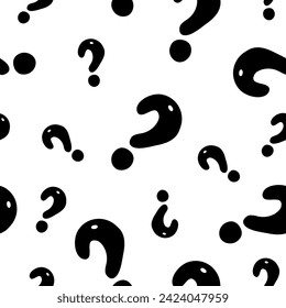 Mysteriennahtloses Muster mit Fragezeichen. Unterschreiben, Quiz, Hintergrund.