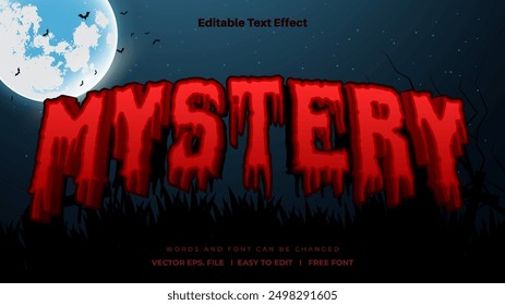 Efecto de texto misterioso, texto editable tema de Halloween.