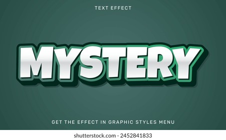 Mystery text effect template in 3d design