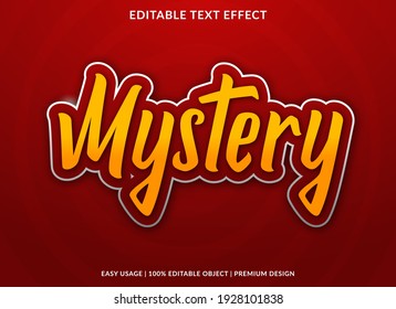 mystery text effect template design with abstract style use for business logo and brand