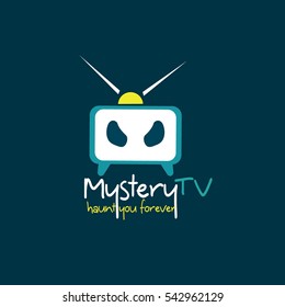 Mystery TV Logo Design Template. Flat style