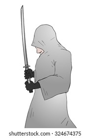 mystery warrior with sword