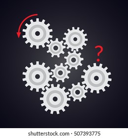 The mystery In what direction the last gear turns.
