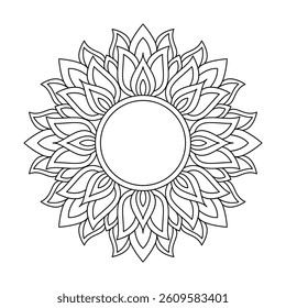 Mystic Bloom Mandala Coloring Book Page