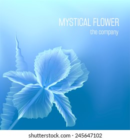 mystic blue iris on a cold background.  Illustration contains gradient meshes.