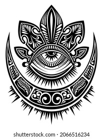 Logo de Mystic boho, elementos de diseño con luna