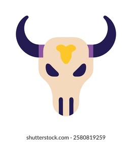 Mystic bull skull magical symbol isolated vector