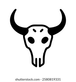 Mystic bull skull magical tattoo illustration isolated vector