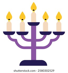 Mystic candelabra ritual light icon isolated vector