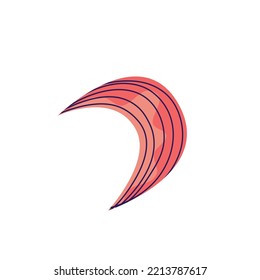 Mystic celestial moon isolated. Tribal celestial tattoo. Isolated vector illustration. Mystic moon illustration. Vector flat drawing